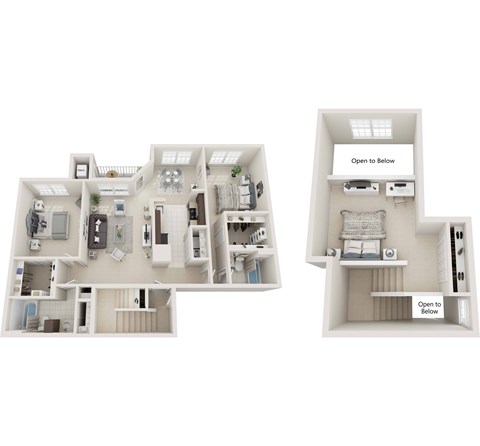 Floor plan for 2 beds, 2 baths, 1581 sqft